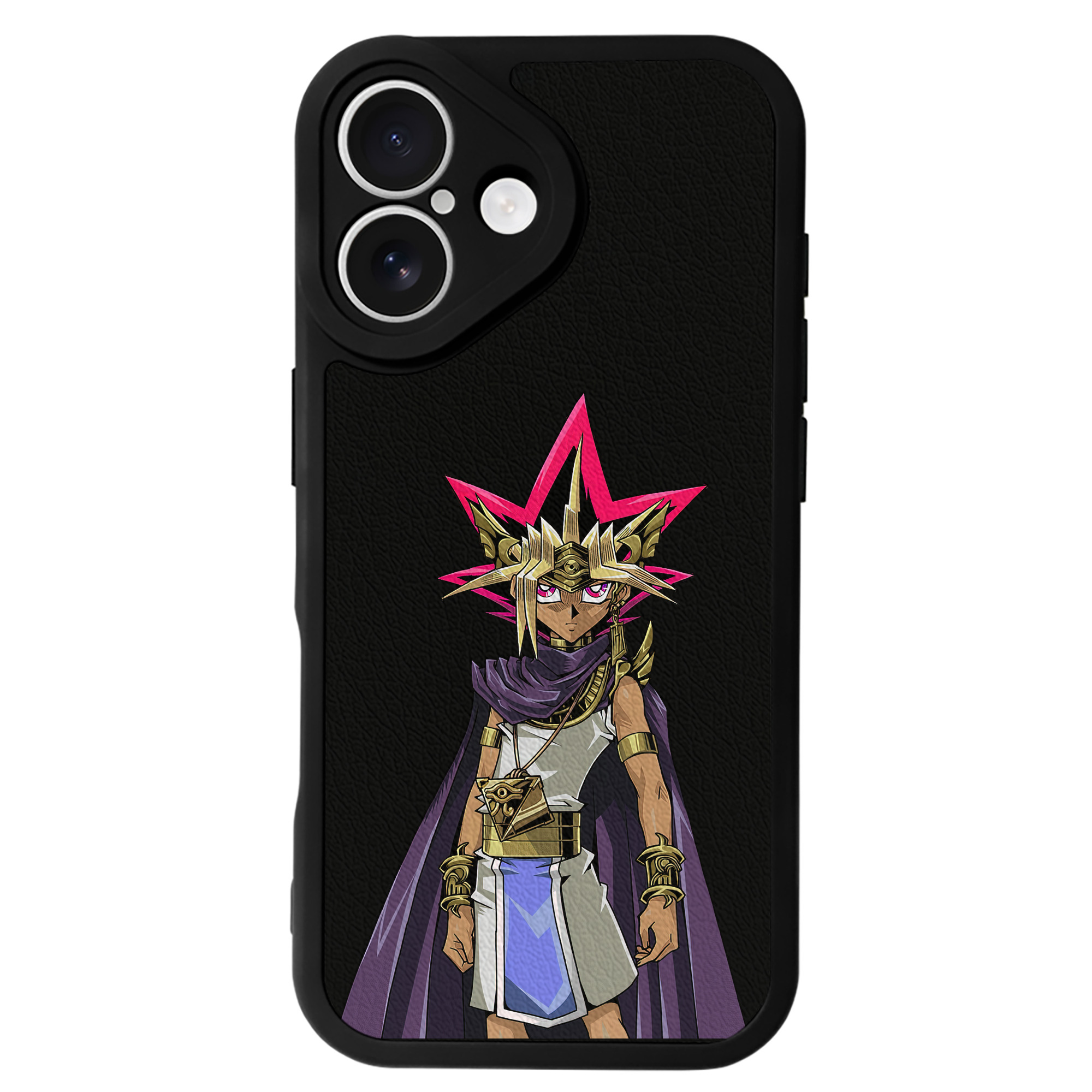 （画像用） 遊☆戯☆王 Yu-Gi-Oh! 【iPhone 16シリーズ対応】シリコンスマホケース（レザー調） 材質：シリコン